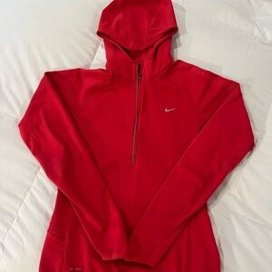 Women’s Nike Fleece Lined Half Zip - Medium - Dryfit - Red